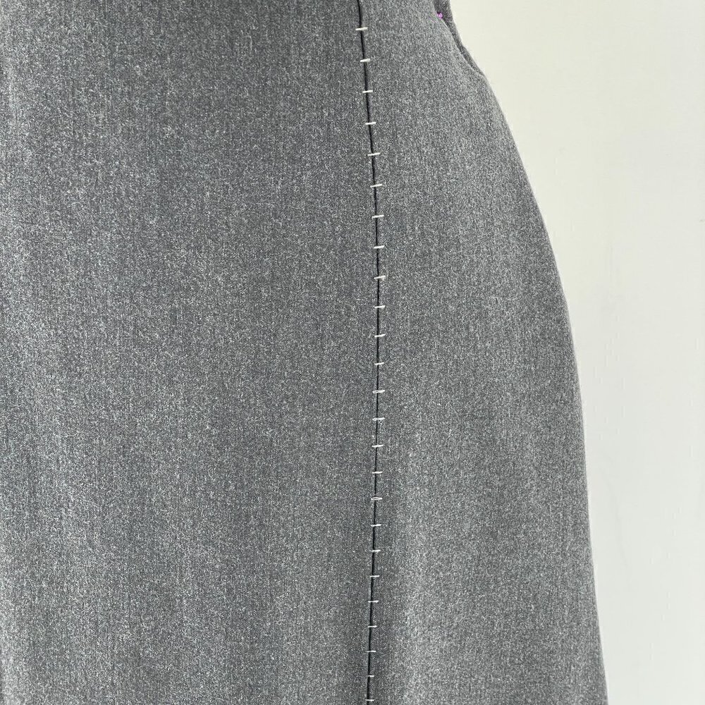 Crea Concept Paris Tulip Hem Layered Grey Wool Designer Midi Skirt 40/M/US 8 - Picture 4 of 10